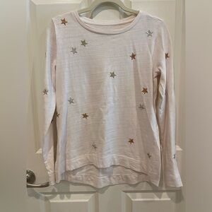 NWT Loft metallic star embroidered shirt, size XS